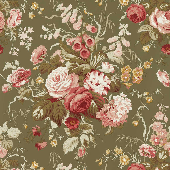 Stapleton Park olive wallpaper available at Greenfield Lifestyle